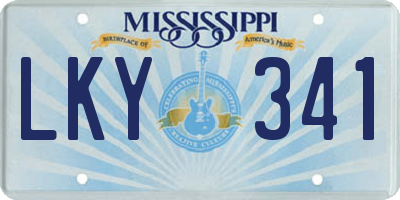 MS license plate LKY341