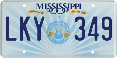 MS license plate LKY349