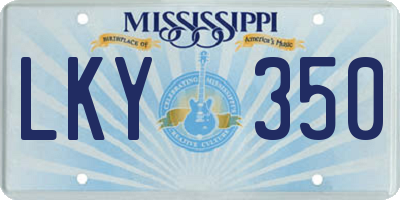 MS license plate LKY350
