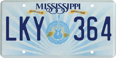 MS license plate LKY364