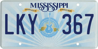 MS license plate LKY367
