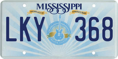 MS license plate LKY368