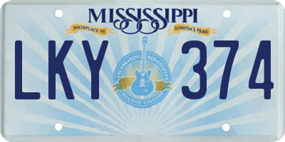 MS license plate LKY374