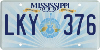 MS license plate LKY376
