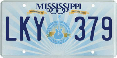 MS license plate LKY379