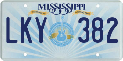 MS license plate LKY382