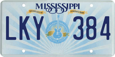 MS license plate LKY384