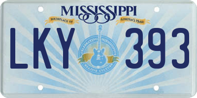 MS license plate LKY393