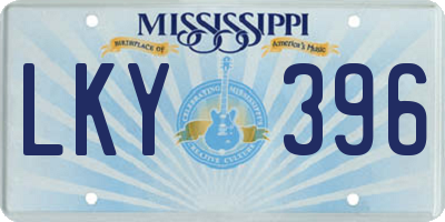MS license plate LKY396