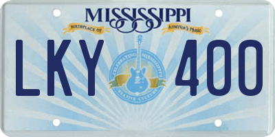 MS license plate LKY400