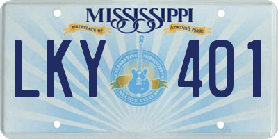 MS license plate LKY401