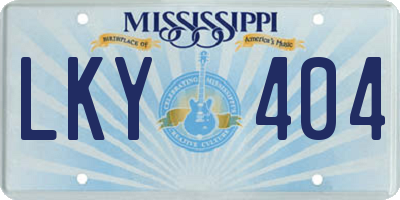 MS license plate LKY404