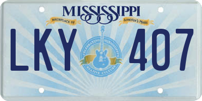 MS license plate LKY407