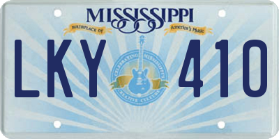 MS license plate LKY410
