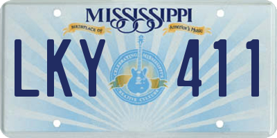 MS license plate LKY411