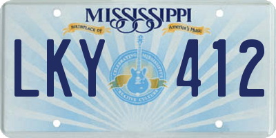 MS license plate LKY412