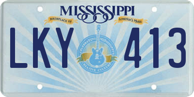 MS license plate LKY413