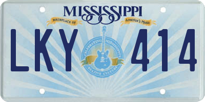 MS license plate LKY414