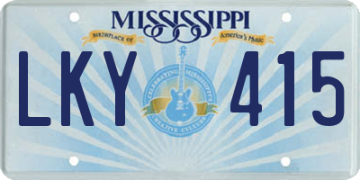 MS license plate LKY415