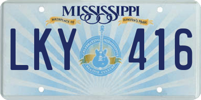 MS license plate LKY416