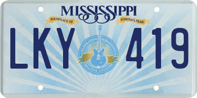 MS license plate LKY419