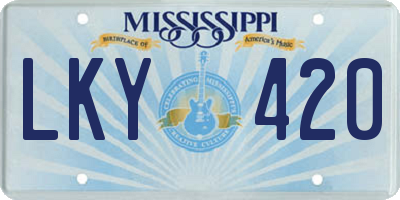MS license plate LKY420