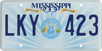 MS license plate LKY423