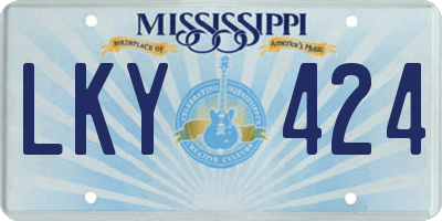 MS license plate LKY424