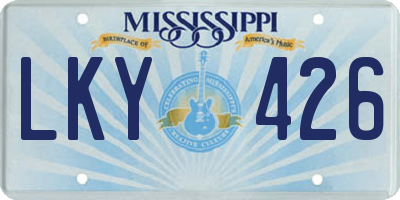MS license plate LKY426
