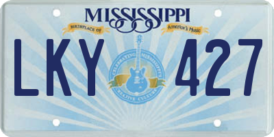 MS license plate LKY427