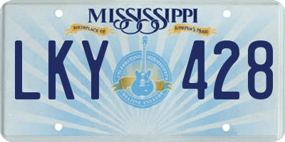 MS license plate LKY428