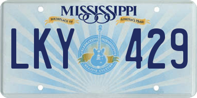 MS license plate LKY429