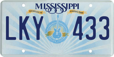 MS license plate LKY433