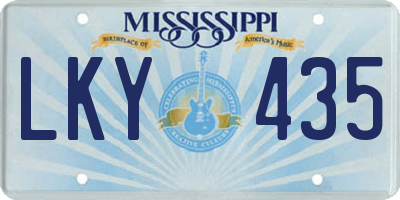 MS license plate LKY435