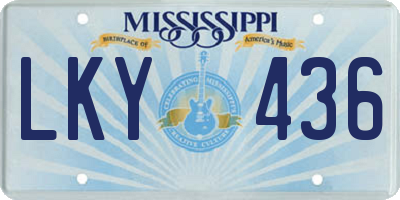MS license plate LKY436
