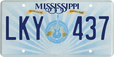 MS license plate LKY437