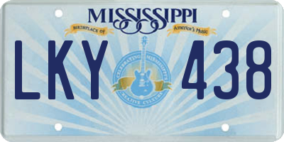 MS license plate LKY438
