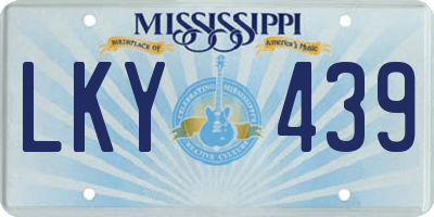 MS license plate LKY439