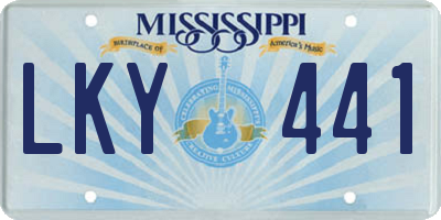 MS license plate LKY441