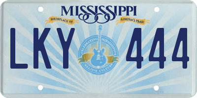 MS license plate LKY444