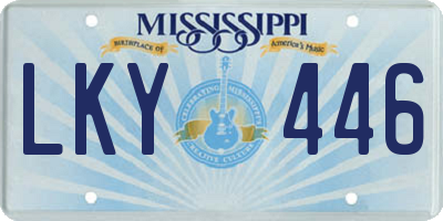 MS license plate LKY446