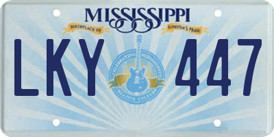 MS license plate LKY447