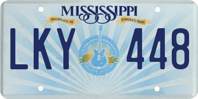 MS license plate LKY448