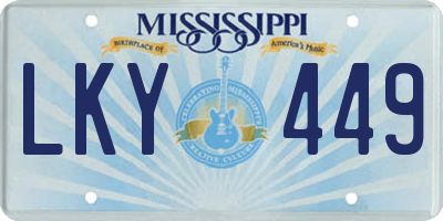MS license plate LKY449