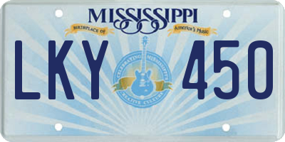 MS license plate LKY450