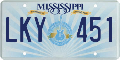 MS license plate LKY451