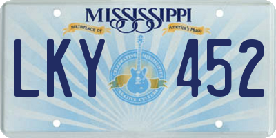 MS license plate LKY452