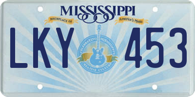 MS license plate LKY453