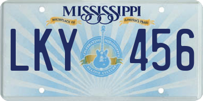 MS license plate LKY456