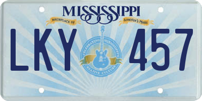 MS license plate LKY457